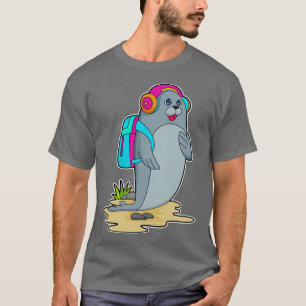 Camiseta Sellar como excursionista con mochila