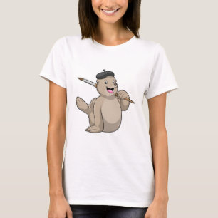 Camiseta Sellar como pintador con pincel de pintura