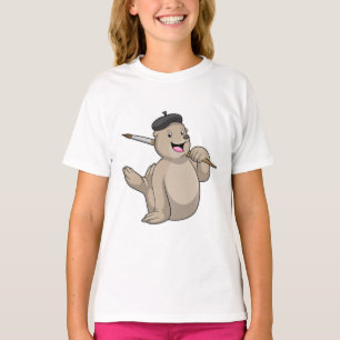 Camiseta Sellar como pintador con pincel de pintura