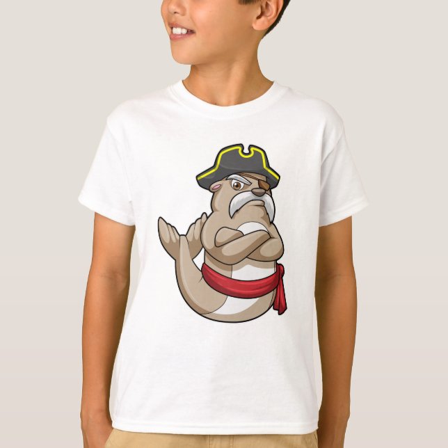 Camiseta Sellar como pirata con gorra pirata (Anverso)