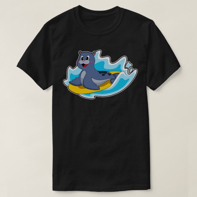 Camiseta Sellar como surfista con tabla de surf (Diseño del anverso)