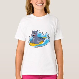 Camiseta Sellar como surfista con tabla de surf