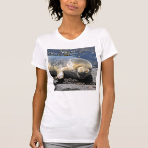 Camiseta selle cría de foca de risa FELIZ de la ha… ha