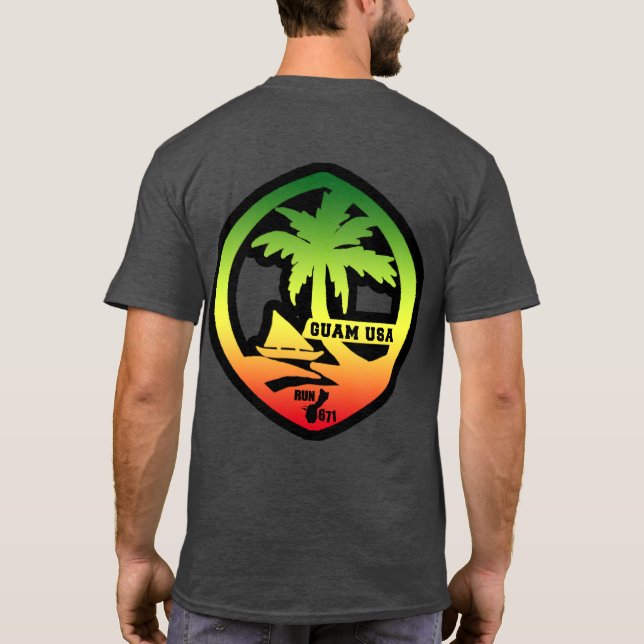 Camiseta Sello apenado GUAM del reggae del FUNCIONAMIENTO (Reverso)