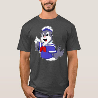 Camiseta Sello como marinero con barco