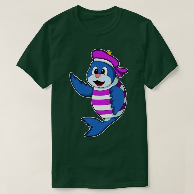 Camiseta Sello como marinero con Gorra (Diseño del anverso)