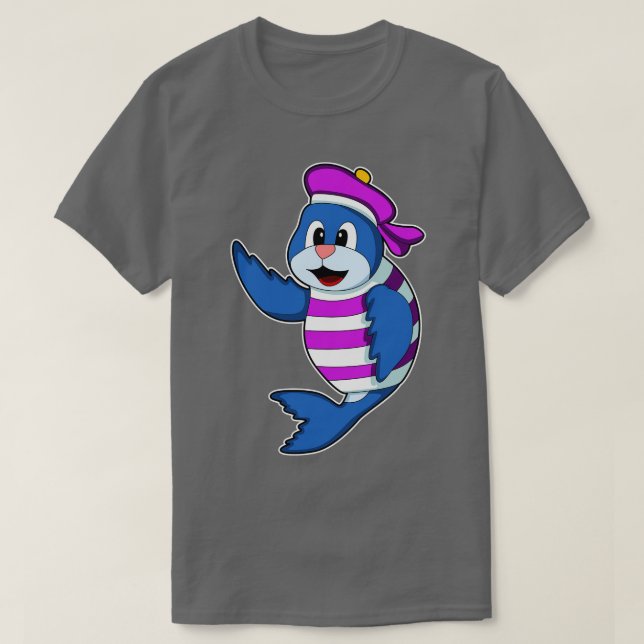Camiseta Sello como marinero con Gorra (Diseño del anverso)