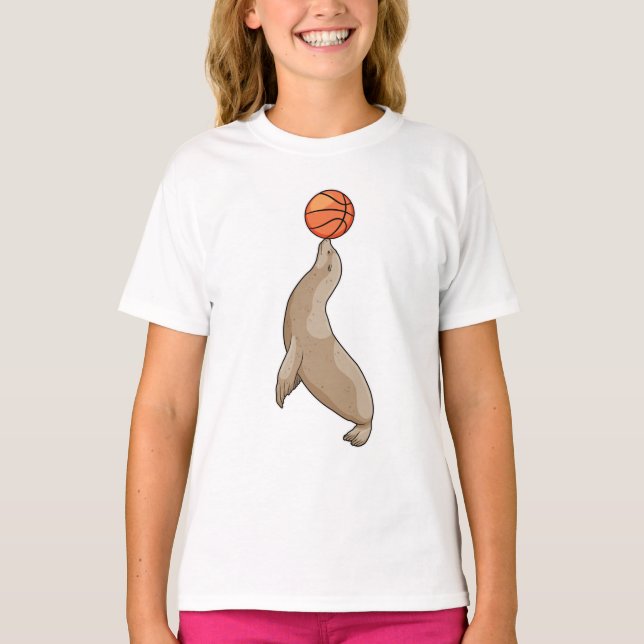 Camiseta Sello con baloncesto (Anverso)