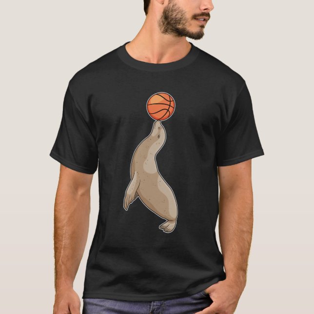 Camiseta Sello con baloncesto (Anverso)