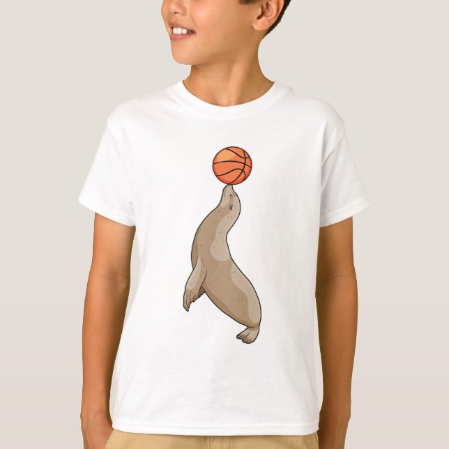 Camiseta Sello con baloncesto (Anverso)
