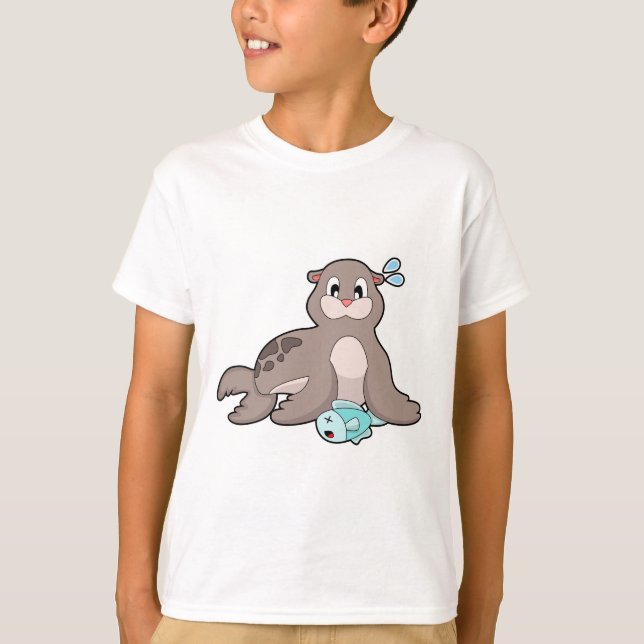 Camiseta Sello con peces (Anverso)