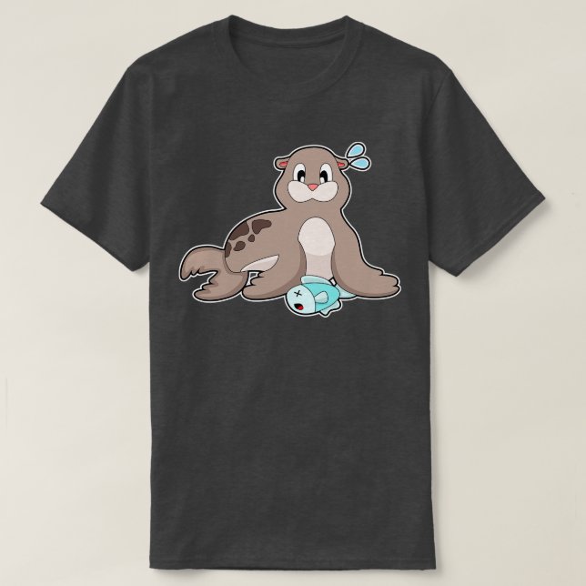 Camiseta Sello con peces (Diseño del anverso)