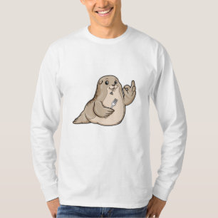 Camiseta Sello con pescado y horquilla