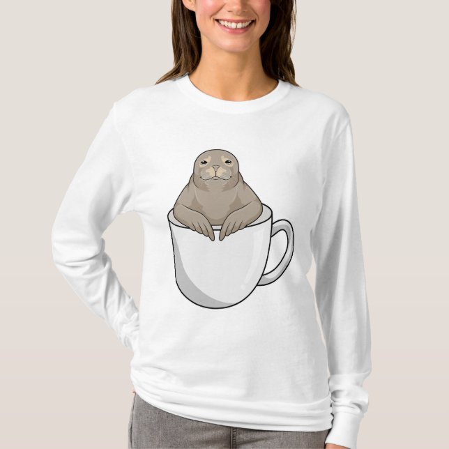 Camiseta Sello con taza de café (Anverso)