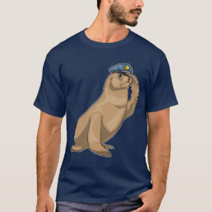 Camiseta Sello Cop sombrero de policía