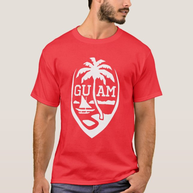Camiseta Sello de bandera de Guam EE.UU. 671 | Mens Chamorr (Anverso)