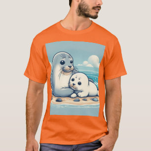 Camiseta "Sello de bebé adorable con mamá - Amor oceánico"