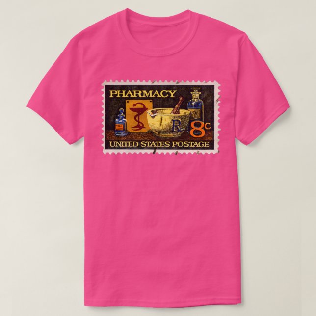 Camiseta Sello de farmacia con tazón de higeia honrando a P (Diseño del anverso)