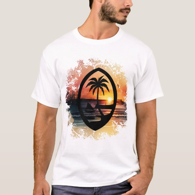 Camiseta Sello de Guam al atardecer (Anverso)