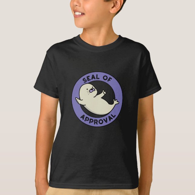 Camiseta Sello De Homologación Funny Seal Pun Oscuro BG (Anverso)