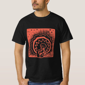 Camiseta Sello de impresión de bloque rojo