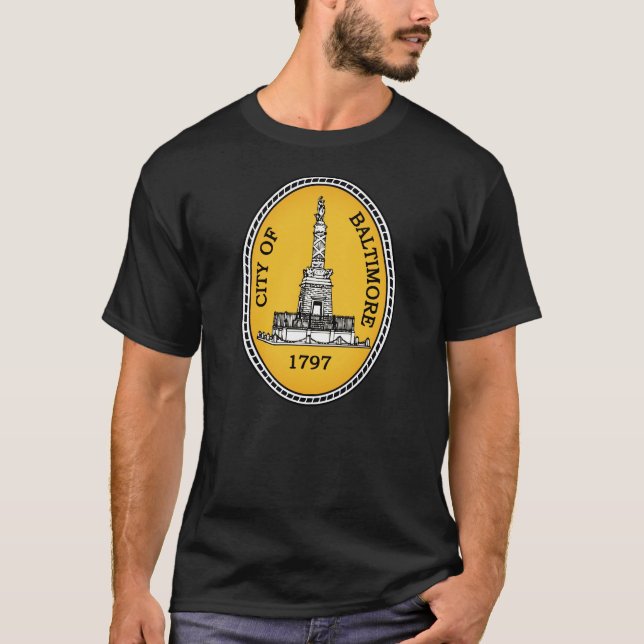 Camiseta Sello de la ciudad de Baltimore, MD (Anverso)