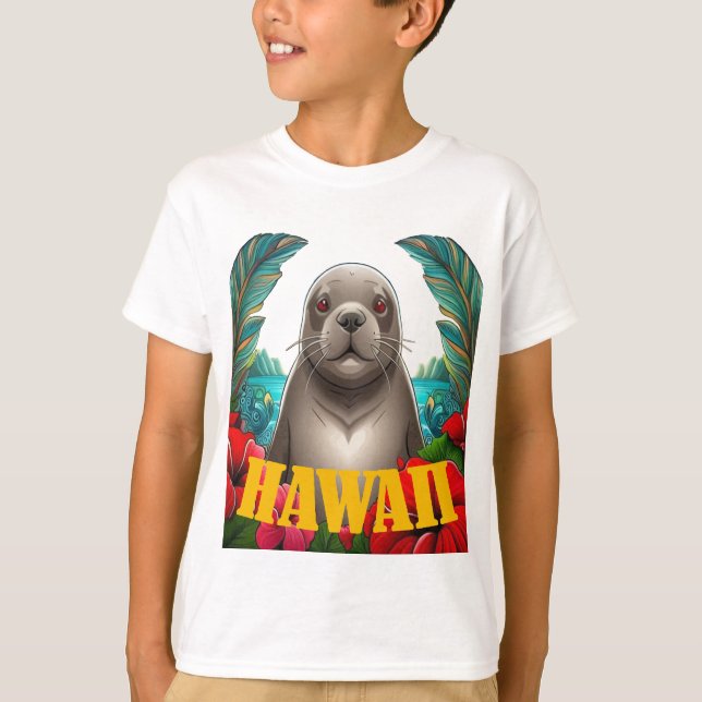Camiseta Sello de monje hawaiano (Anverso)