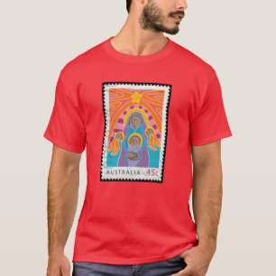 Camiseta sello de natividad australiana retro vint