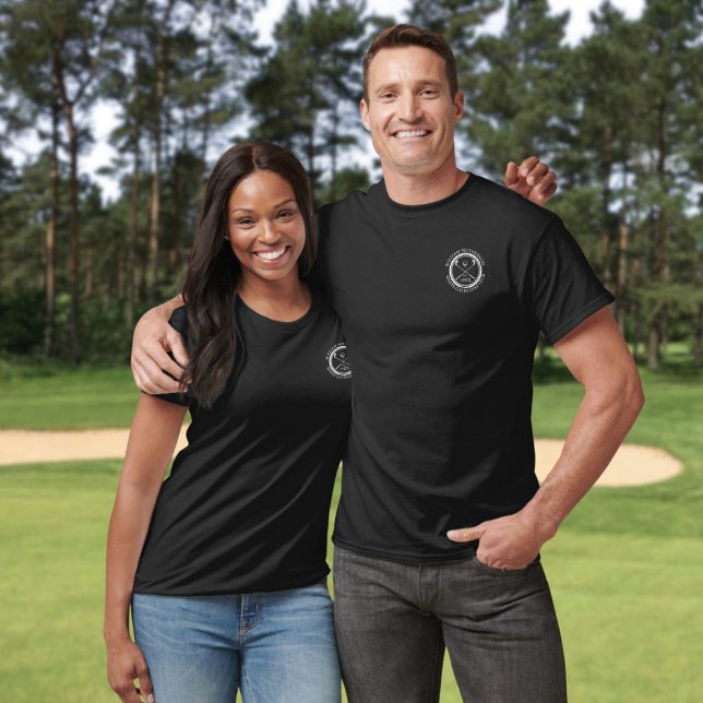 Camiseta Sello de nombre del club de golf blanco personaliz (Personalized White Golf Club Name Stamp T-Shirt)