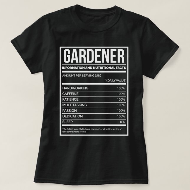 Camiseta Sello de nutrición divertida de jardinería para mu (Diseño del anverso)