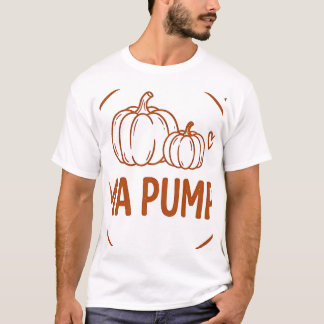 Camiseta Sello de otoño de calabaza grande y pequeña