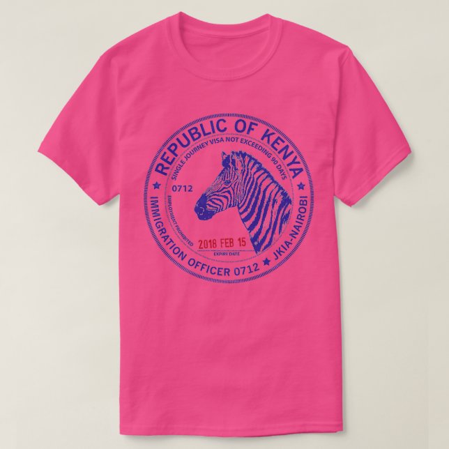 Camiseta Sello de pasaporte de Kenia (Diseño del anverso)