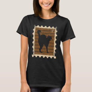 Camiseta Sello De Postas Con Un Gato