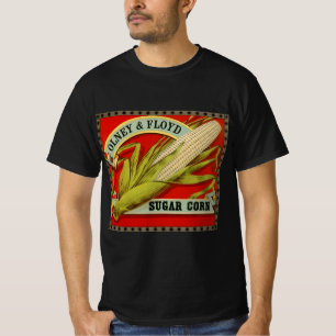 Camiseta Sello de verduras de cosecha, maíz de azúcar de Ol