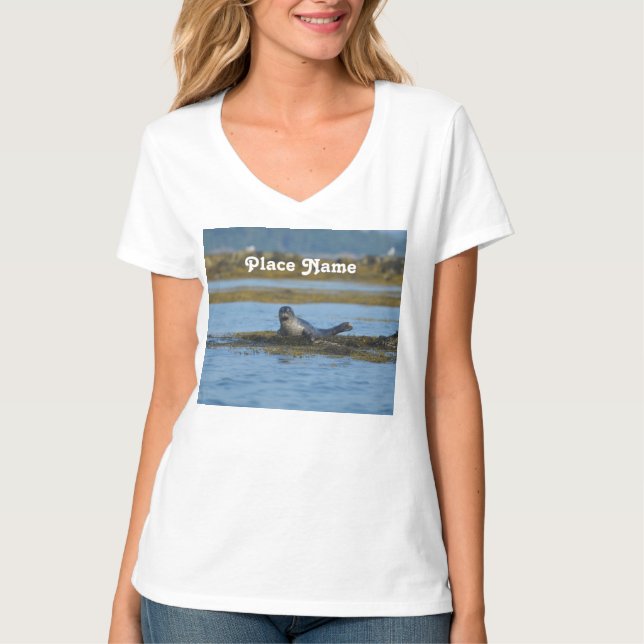Camiseta Sello en la bahía Maine de Casco (Anverso)