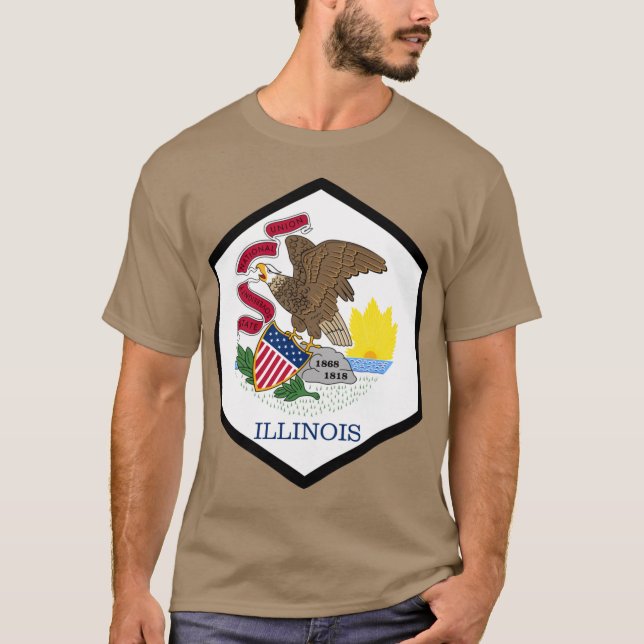 CAMISETA SELLO HEXAGONAL DE ILLINOIS (Anverso)