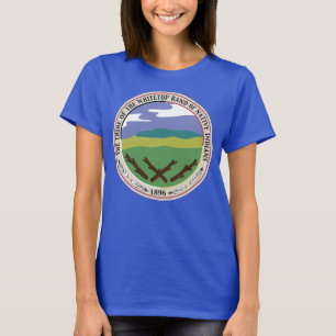 Camiseta Sello/logotipo de Whitetop en fondo del azul de la