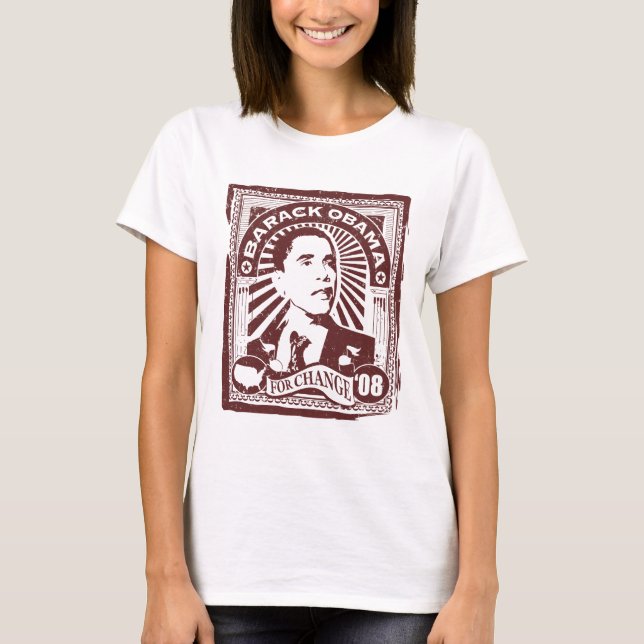 Camiseta Sello Obama (rosa) (Anverso)