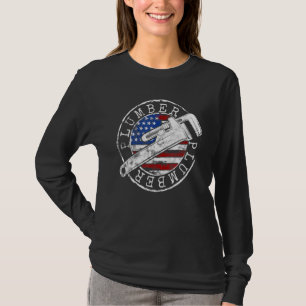 Camiseta Sello Patriótico Fontanero Bandera Americana Fonta