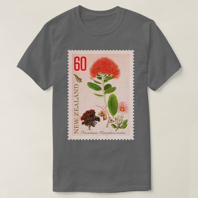 Camiseta Sello Pohutukawa 60 NZ (Diseño del anverso)