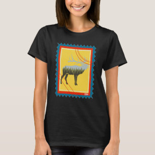 Camiseta Sello Postal Alce Salvaje Animal Naturaleza Alce