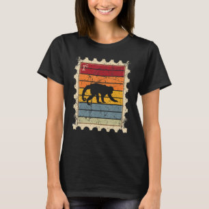 Camiseta Sello Postal Con Mono Al Atardecer