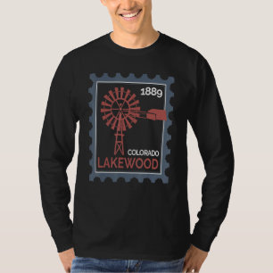 Camiseta Sello Postal Con Un Antiguo Molino De Viento En La