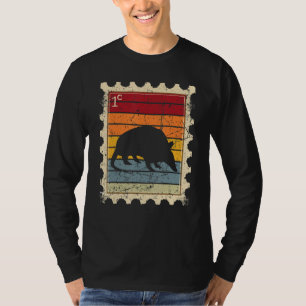 Camiseta Sello Postal Con Un Armadillo De Atardecer