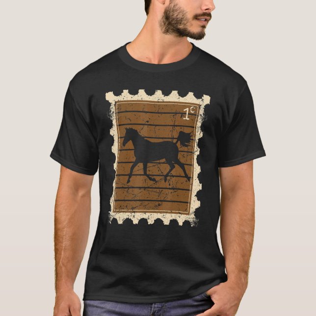 Camiseta Sello Postal Con Un Caballo 2 (Anverso)
