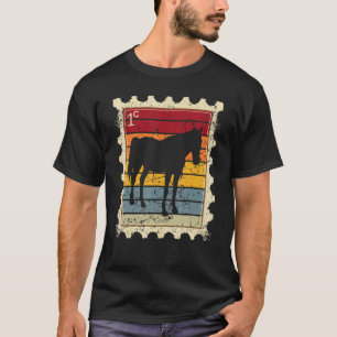 Camiseta Sello Postal Con Un Caballo De Atardecer 3