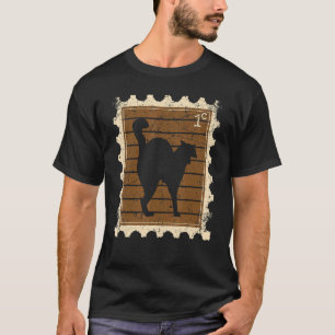 Camiseta Sello Postal Con Un Gato