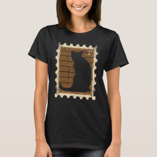 Camiseta Sello Postal Con Un Gato 1