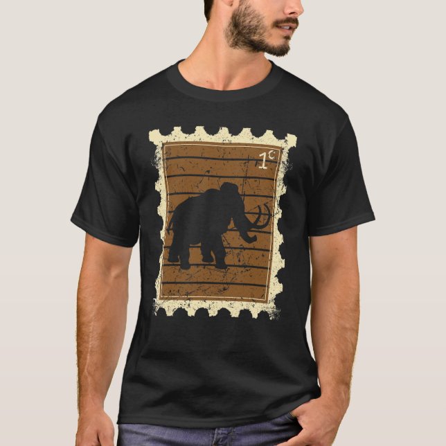 Camiseta Sello Postal Con Un Mamut (Anverso)