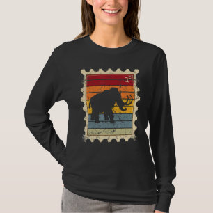 Camiseta Sello Postal Con Un Mamut Atardecer